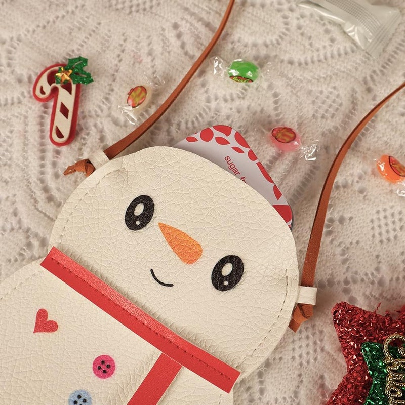 DCLOVERY Store Cute Toddler Purse for Girls，Christmas Snowman Exquisite Leather Small Purse Crossbady Wallets Girls Toddlers Birthday Gift - Image 3